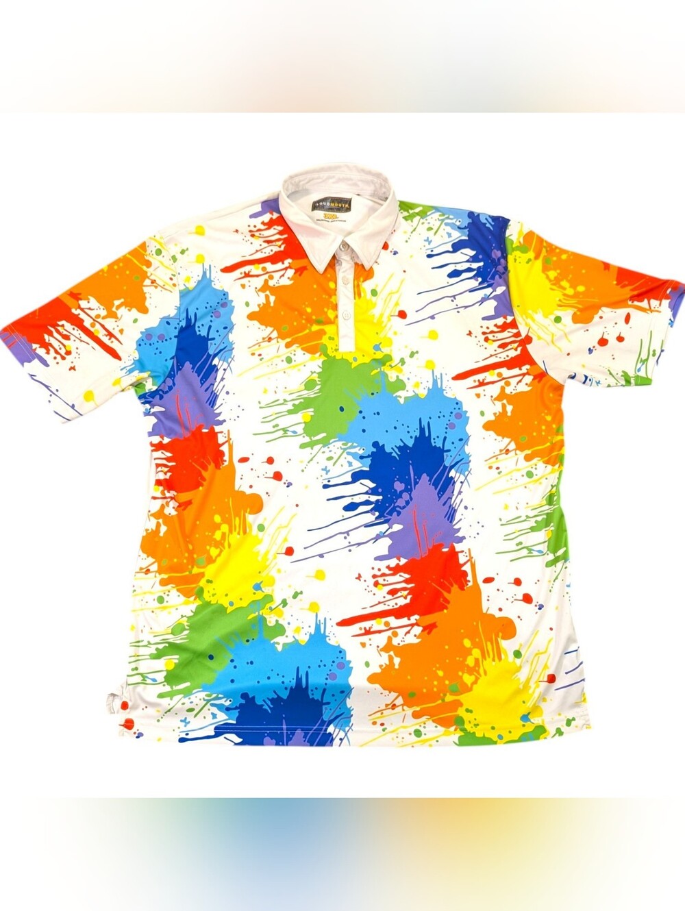 Loudmouth Polo Shirt Mens 3XL Paint Splatter Multicolor Performance Golf Polo